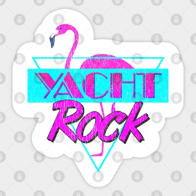 Yacht Rock Retro Flamingo Sticker by Vector Deluxe